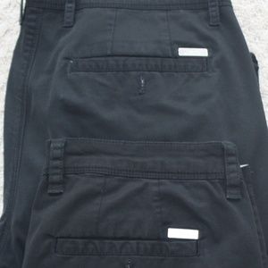 2 PAIRS OF A/X ARMANI EXCHANGE BLACK FLAT FRONT PANTS 33 x 30